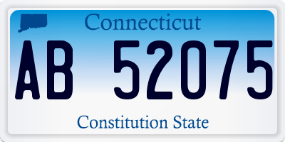 CT license plate AB52075