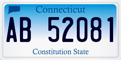 CT license plate AB52081