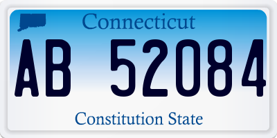 CT license plate AB52084