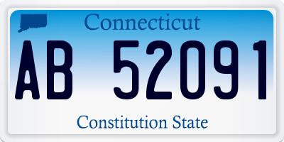 CT license plate AB52091