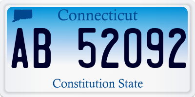 CT license plate AB52092