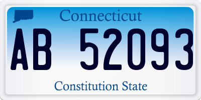 CT license plate AB52093