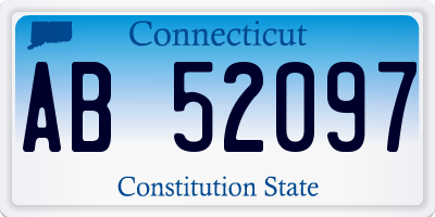 CT license plate AB52097