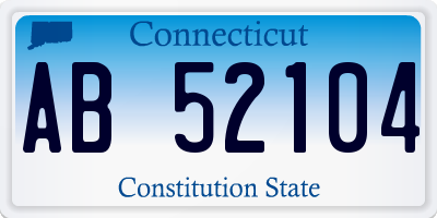 CT license plate AB52104