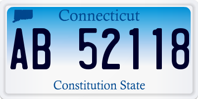 CT license plate AB52118