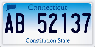 CT license plate AB52137