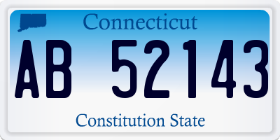 CT license plate AB52143