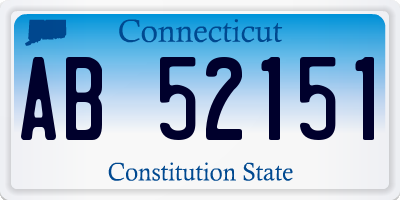 CT license plate AB52151
