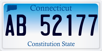 CT license plate AB52177