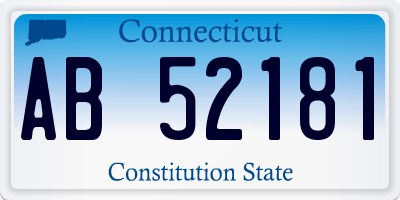 CT license plate AB52181