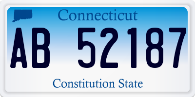 CT license plate AB52187