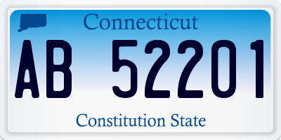 CT license plate AB52201