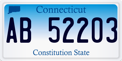 CT license plate AB52203