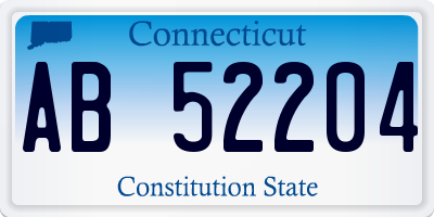 CT license plate AB52204