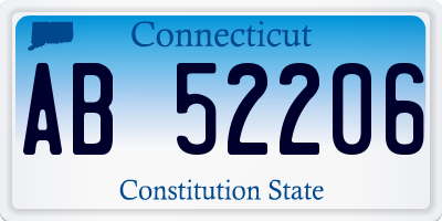 CT license plate AB52206