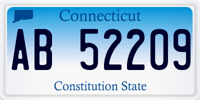 CT license plate AB52209