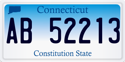 CT license plate AB52213