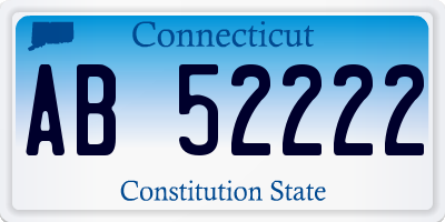 CT license plate AB52222