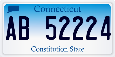 CT license plate AB52224