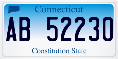 CT license plate AB52230