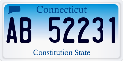 CT license plate AB52231