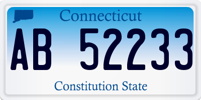 CT license plate AB52233