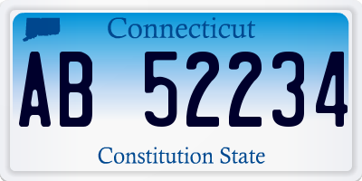 CT license plate AB52234