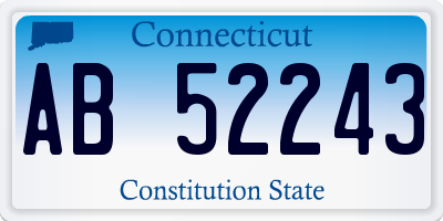 CT license plate AB52243