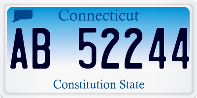 CT license plate AB52244