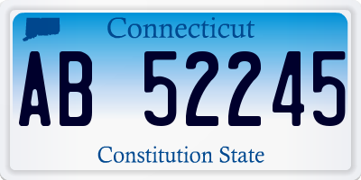 CT license plate AB52245