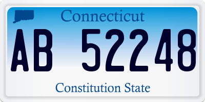 CT license plate AB52248