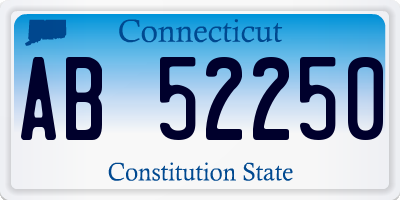 CT license plate AB52250