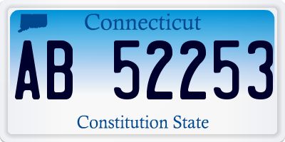 CT license plate AB52253