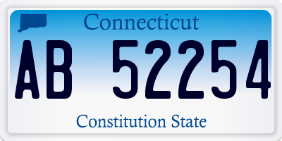 CT license plate AB52254