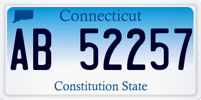 CT license plate AB52257