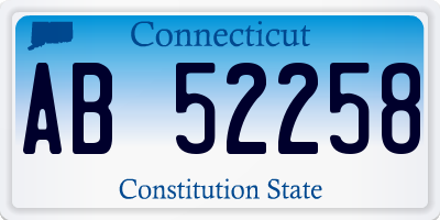 CT license plate AB52258