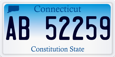 CT license plate AB52259