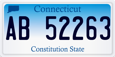 CT license plate AB52263