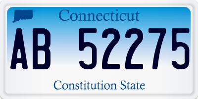 CT license plate AB52275