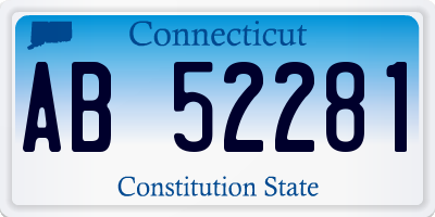 CT license plate AB52281