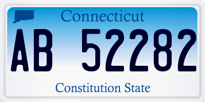 CT license plate AB52282