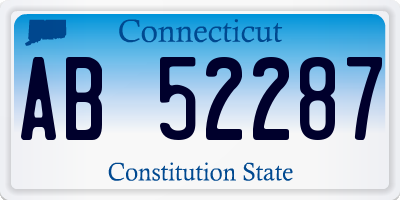 CT license plate AB52287