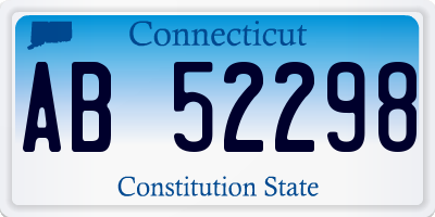 CT license plate AB52298