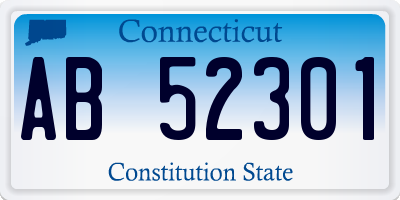 CT license plate AB52301