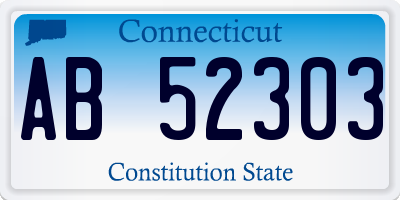 CT license plate AB52303