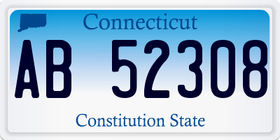 CT license plate AB52308