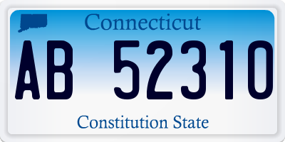 CT license plate AB52310