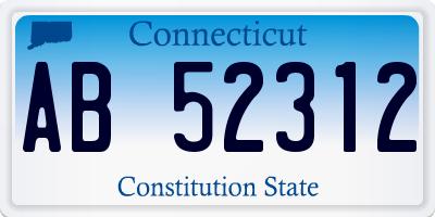 CT license plate AB52312