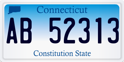 CT license plate AB52313