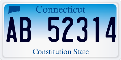 CT license plate AB52314